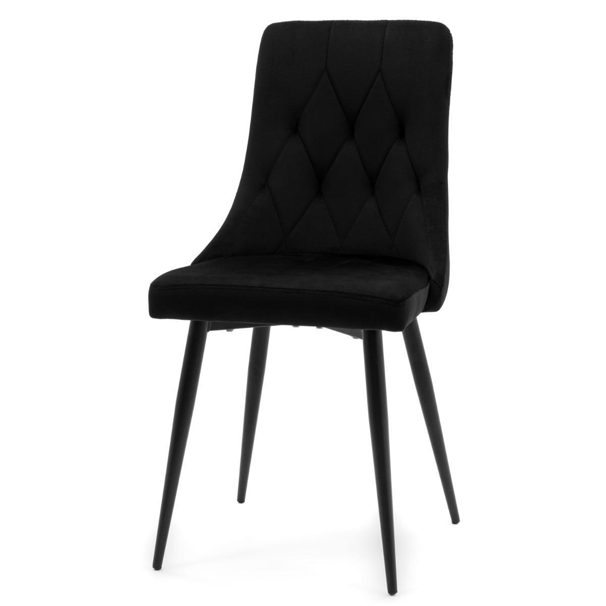 Krzesło CAREN czarne tapicerowane welurem aksamit velvet. do jadalni  nr. 3