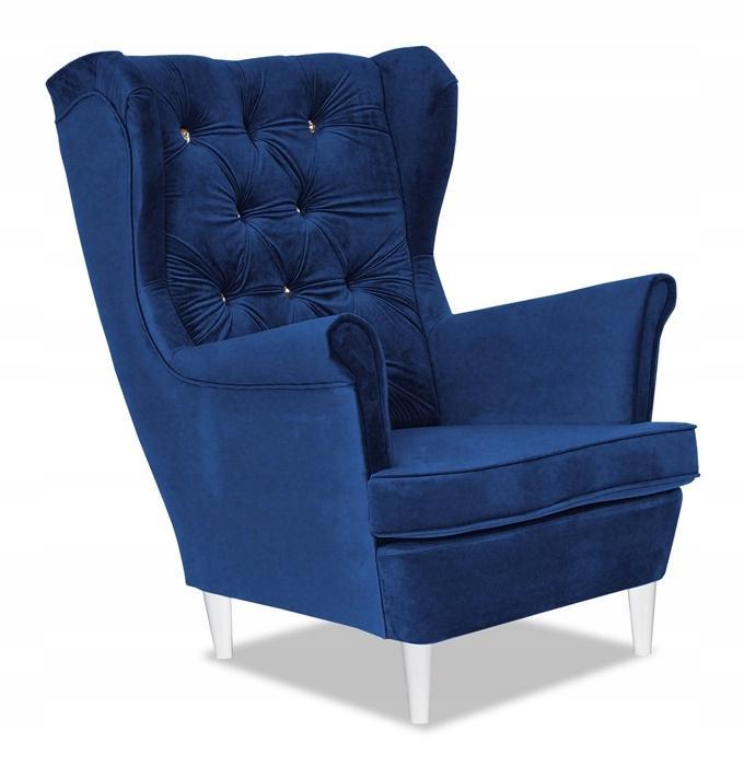 Fotel uszak kobalt niebieski 84x104x92 cm do salonu  nr. 1