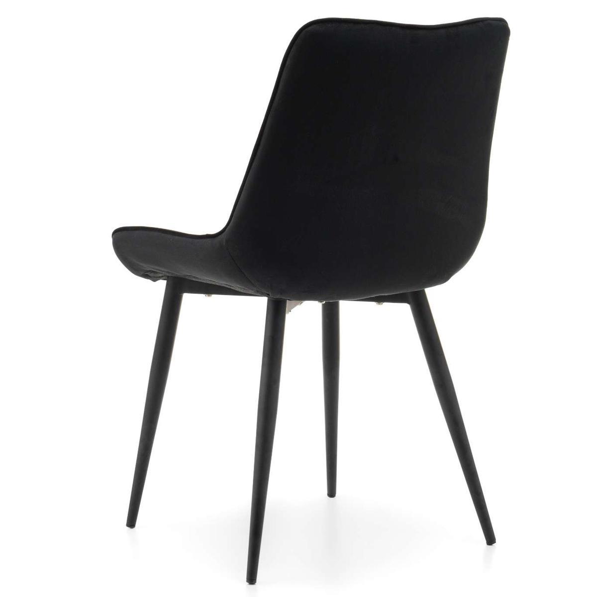 Krzesło ALED czarne tapicerowane welurem pikowane do jadalni lub salonu  nr. 7