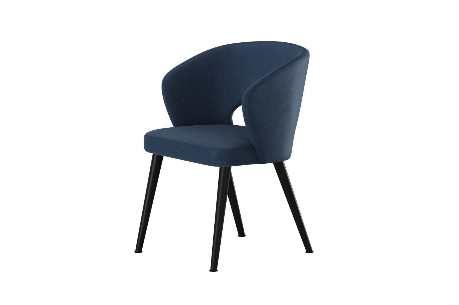 Krzesło DELUXE KR-8 50x60x85 cm welurowe do jadalni ciemnoniebieski nr. 2