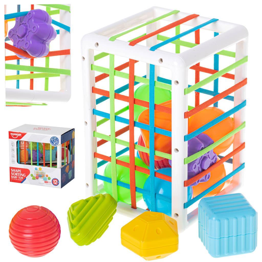 Kostka elastyczna sensoryczna układanka sorter kształtów zabawka wtykana prostokąt nr. 1
