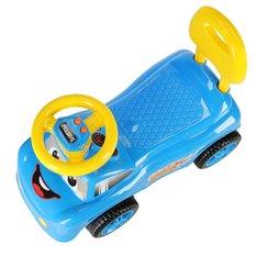 Jeździk pchacz samochodzik uśmiechnięty z klaksonem niebieski - Miniaturka zdjęcia nr 4