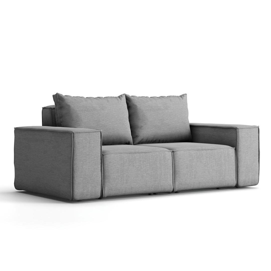 Sofa ogrodowa SONNE 180x73x88 cm dwuosobowa wodoodporna UV + 2 poduszki na taras do ogrodu szara 0 Full Screen