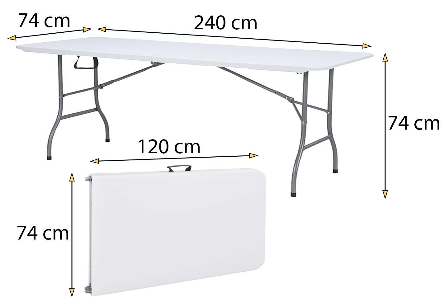 Stół składany cateringowy 240x75x74cm Heckermann Z240 Biały nr. 2