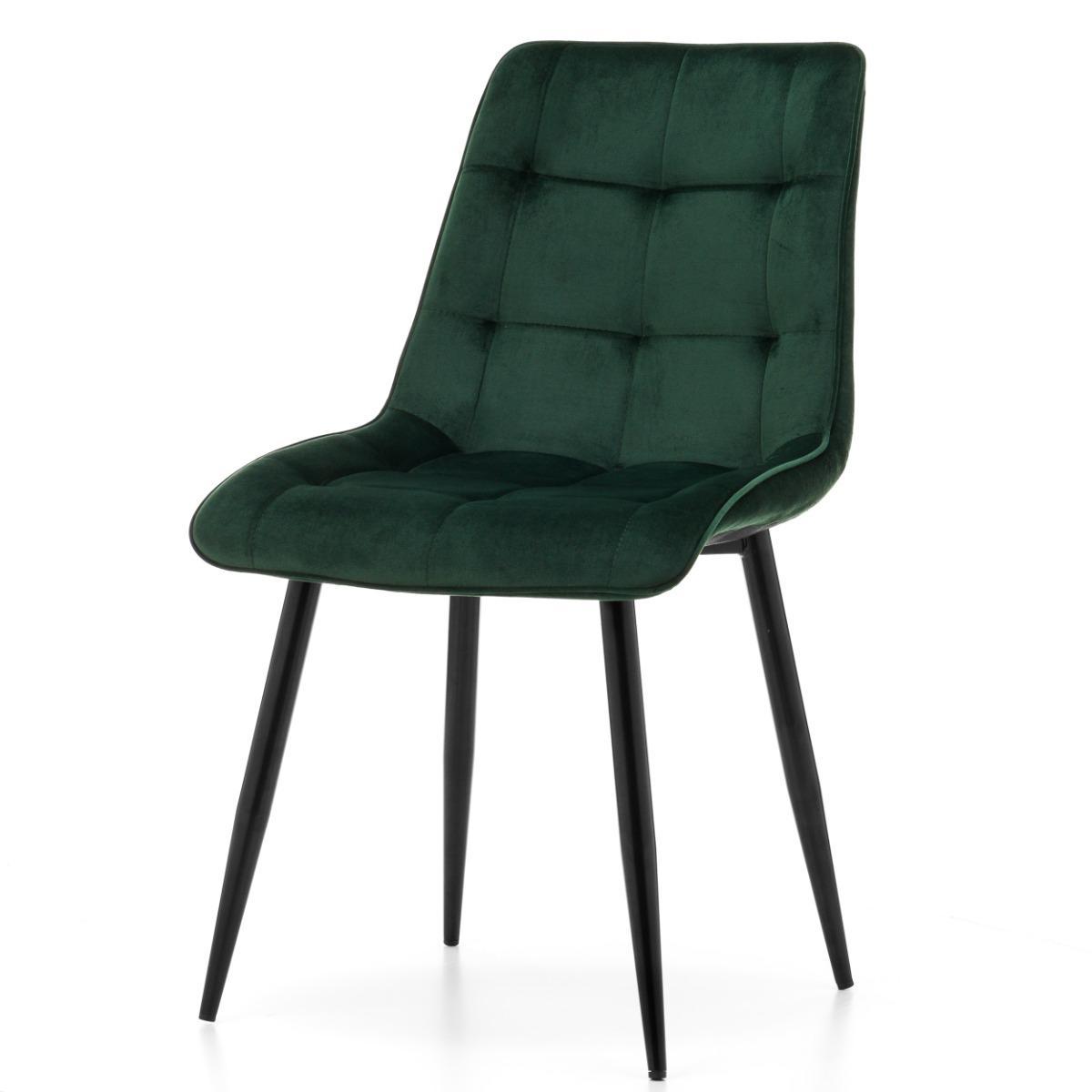 Krzesło CHIC zielone tapicerowane welurowe aksamit do jadalni lub salonu  nr. 4