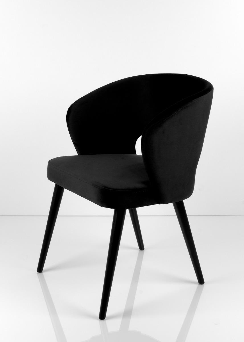 Krzesło tapicerowane KR-8 53x83x49 cm DELUXE Piano 16 do jadalni czarny nr. 2