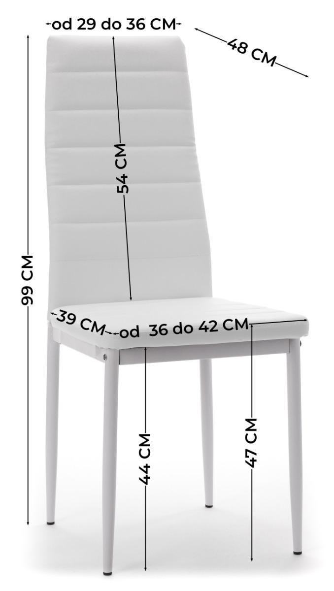 Zestaw 6 szt krzesło FADO białe tapicerowane ekoskóra do jadalni nr. 7