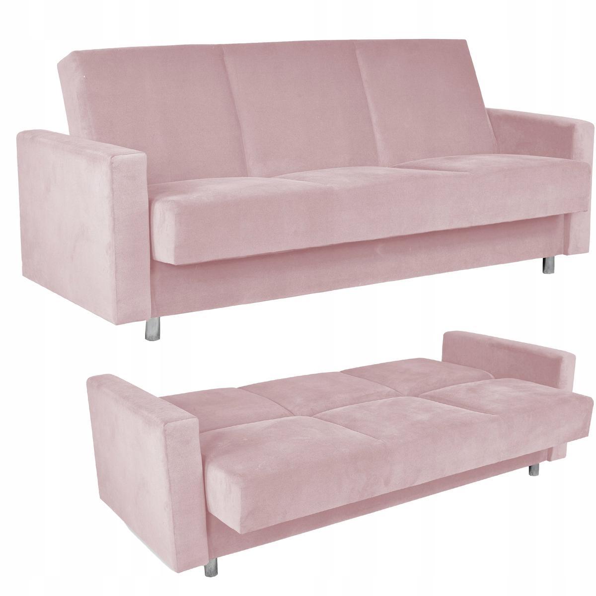 Wersalka ALICJA 212x100 cm różowa rozkładana kanapa z pojemnikiem tapczan do salonu Trinity nr. 1
