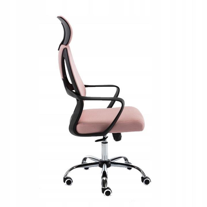 Fotel obrotowy Nigel 68x127x52 cm Różowy krzesło do biura  nr. 5
