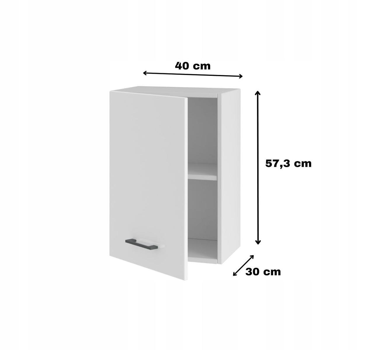 Szafka kuchenna wisząca górna 40x30x57,3 cm z drzwiczkami biała akryl  nr. 2