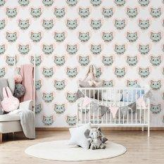 Tapeta dla dzieci – Uśmiechnięte kotki - Miniaturka zdjęcia nr 4