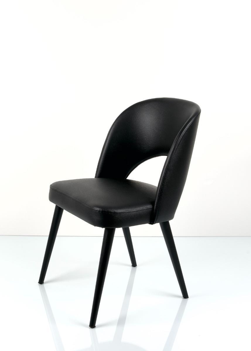 Krzesło tapicerowane KR-5 46x82x45 cm DELUXE eko-skóra do jadalni czarny nr. 2