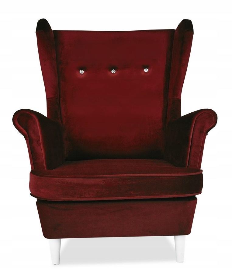 Fotel Uszak z podnóżkiem rubinowy MOTEL RECEPCJA nr. 2