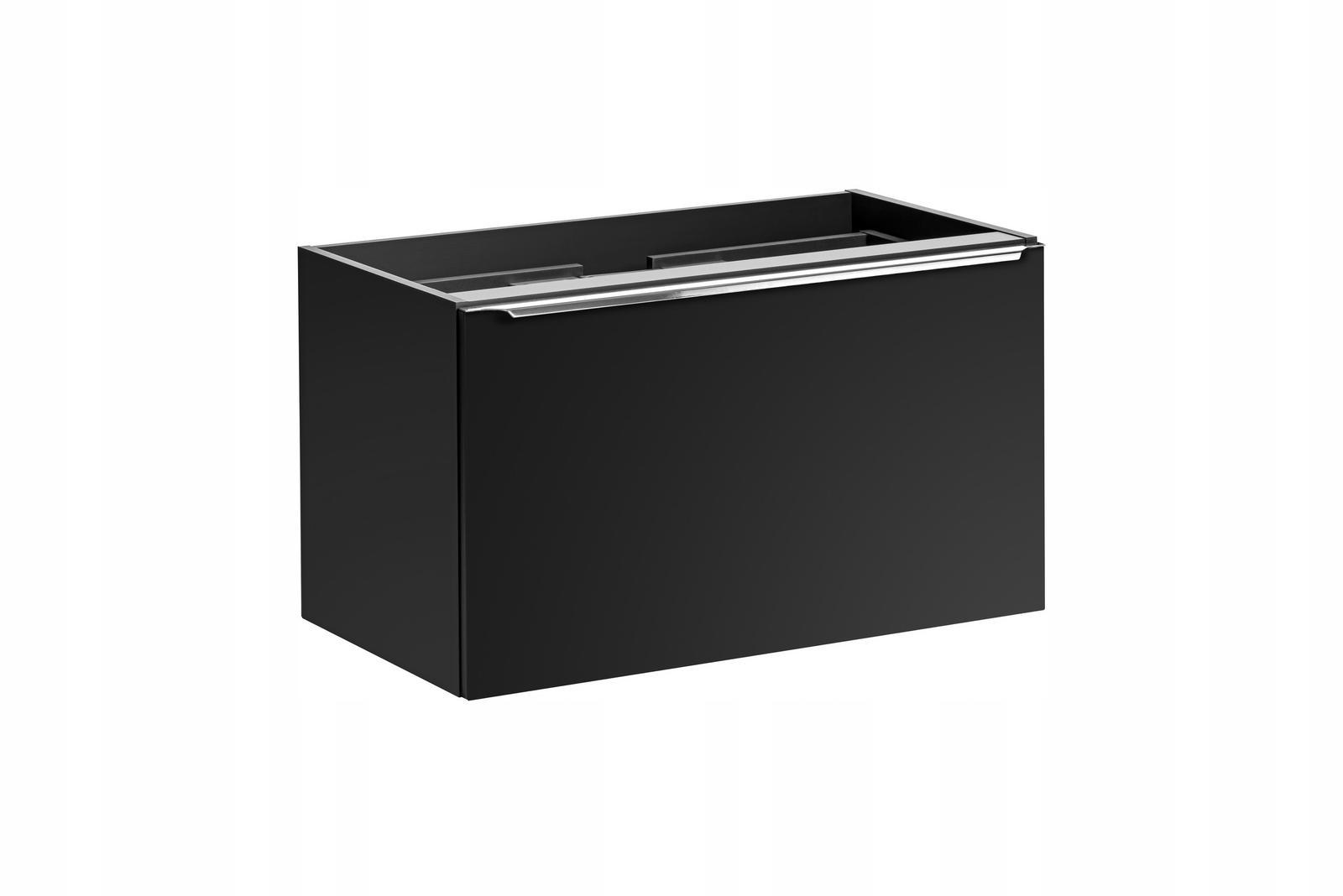 Szafka pod umywalkę 80 cm czarna wisząca z organizerem 2 szuflady do łazienki  9 Full Screen
