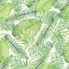 Tapeta akwarelowe liście zieleń przyroda do salonu  - Miniaturka zdjęcia nr 6