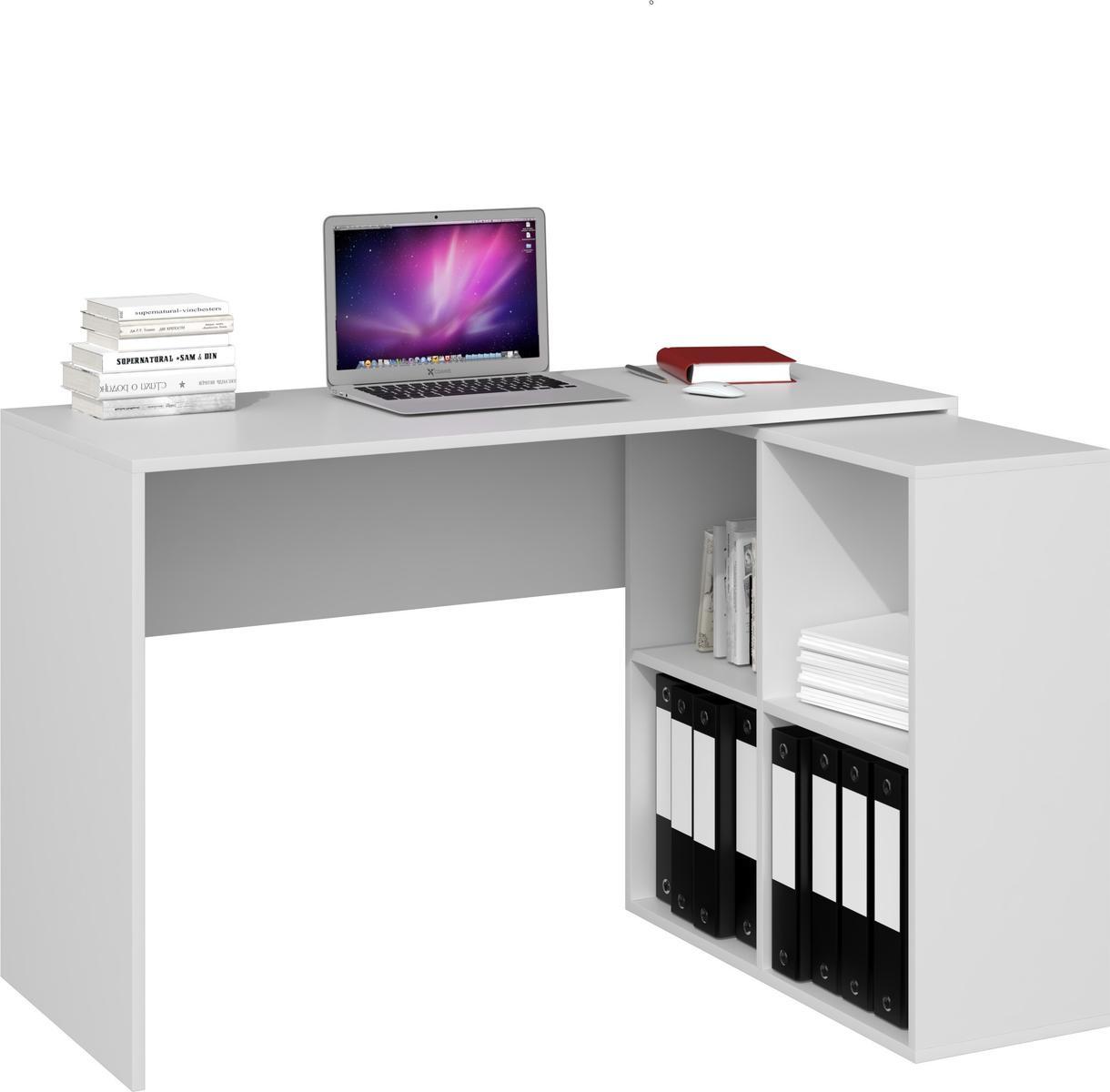 Biurko PLUS 120x50x76 cm nowoczesne funkcjonalne do biura pokoju białe nr. 3