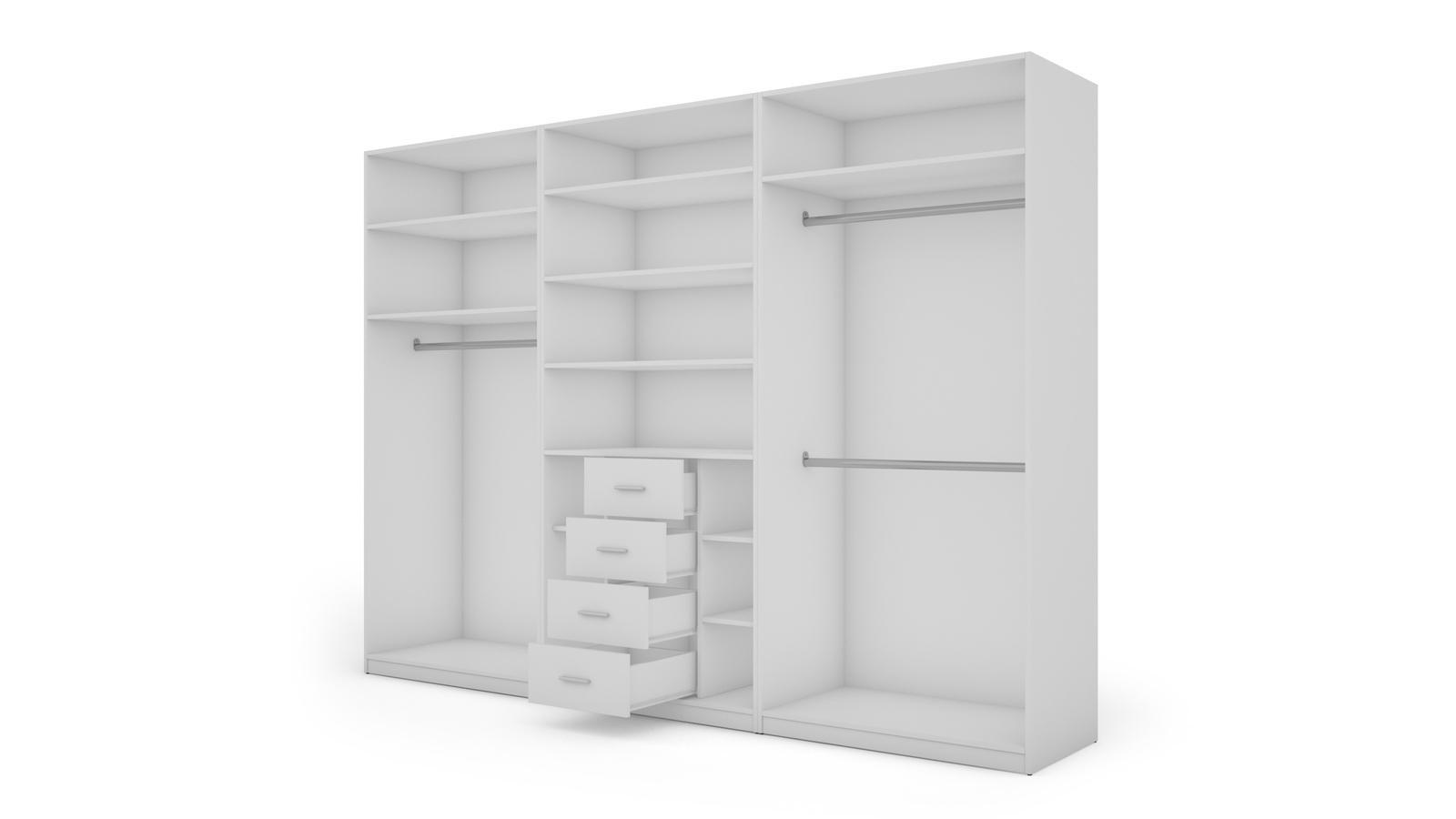 Duża szafa do garderoby XXL szuflady biała 300x220x59 cm  nr. 4