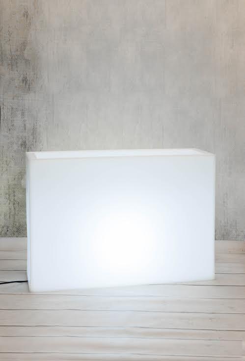 Biała donica prostokątna Longerino z oświetleniem 3 Full Screen
