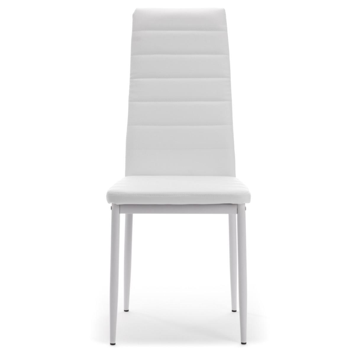 Zestaw 4 szt krzesło FADO białe tapicerowane ekoskóra do jadalni nr. 3