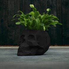 Doniczka betonowa Skull Low-Poly 11 cm | Czarny Mat - Miniaturka zdjęcia nr 9