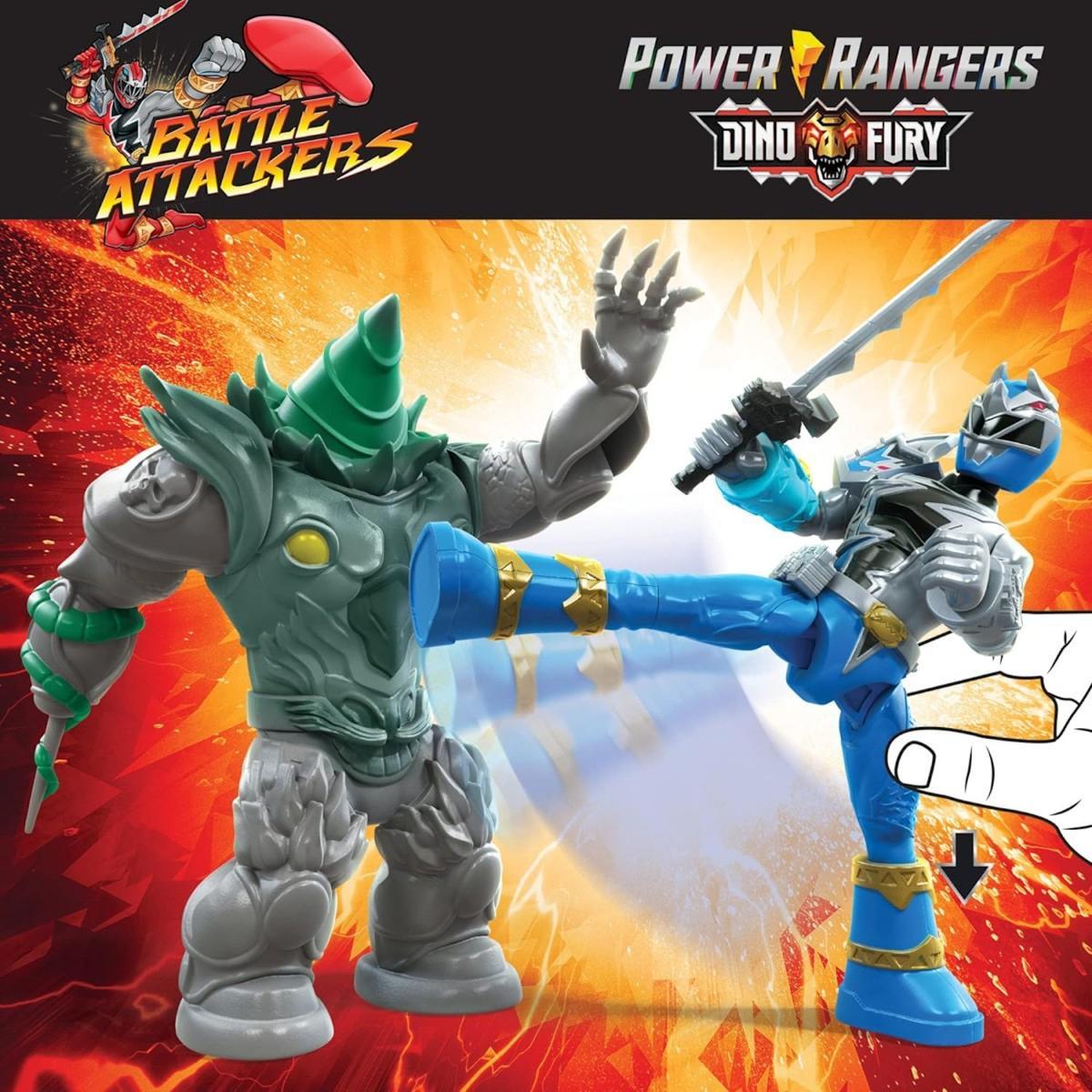 Figurka power rangers dino fury battle attackers blue niebieski ranger vs shockhorn dla dziecka 6 Full Screen
