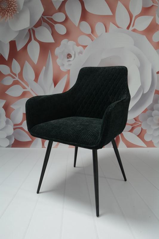 Fotel Lizbona krzesło 57,5x84,5x59 cm sztruks czarny metalowe nogi czarne do salonu nr. 9