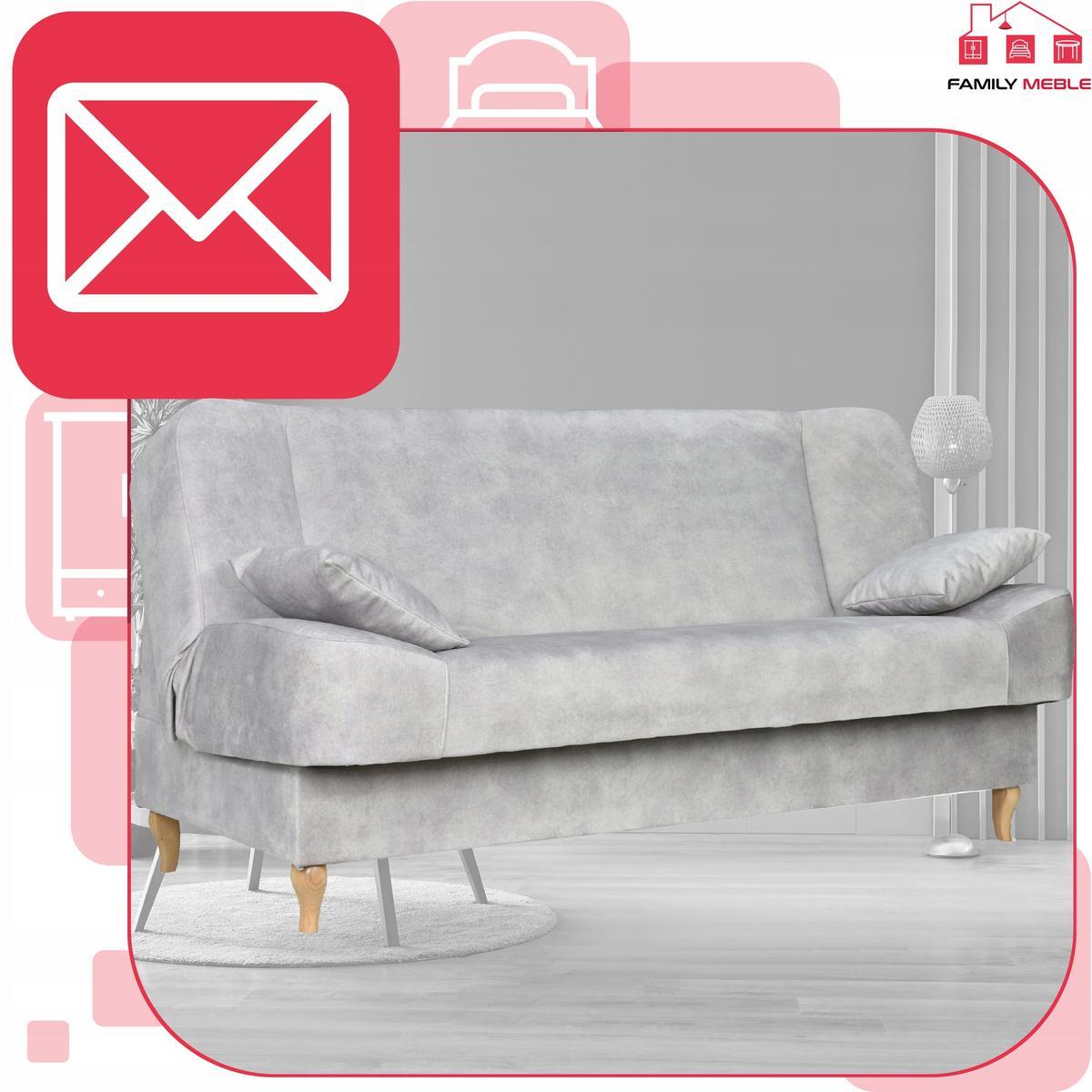 Wersalka SARA 200x95 cm jasnoszara rozkładana kanapa z pojemnikiem sofa do salonu Aura nr. 3
