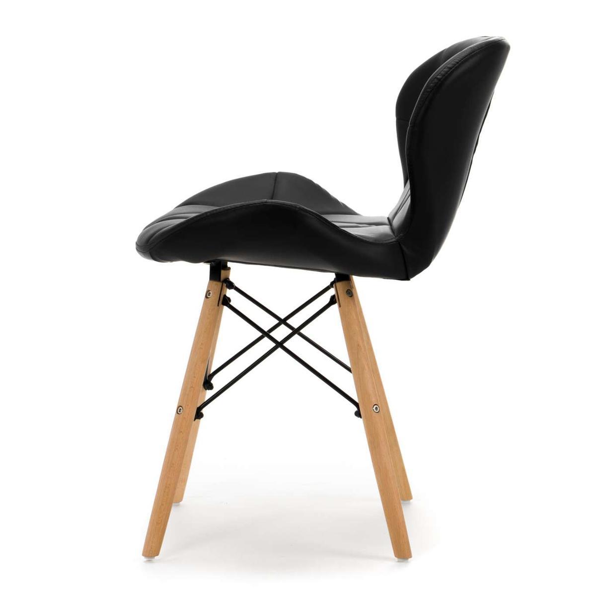 Krzesło DURO czarne tapicerowane ekoskórą do jadalni lub salonu  nr. 4