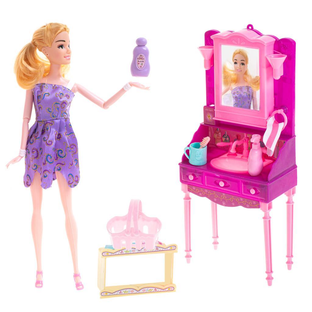 Lalka barbie stylistka zestaw zabawka dla dziewczynki akcesoria 34x43x8 cm nr. 7