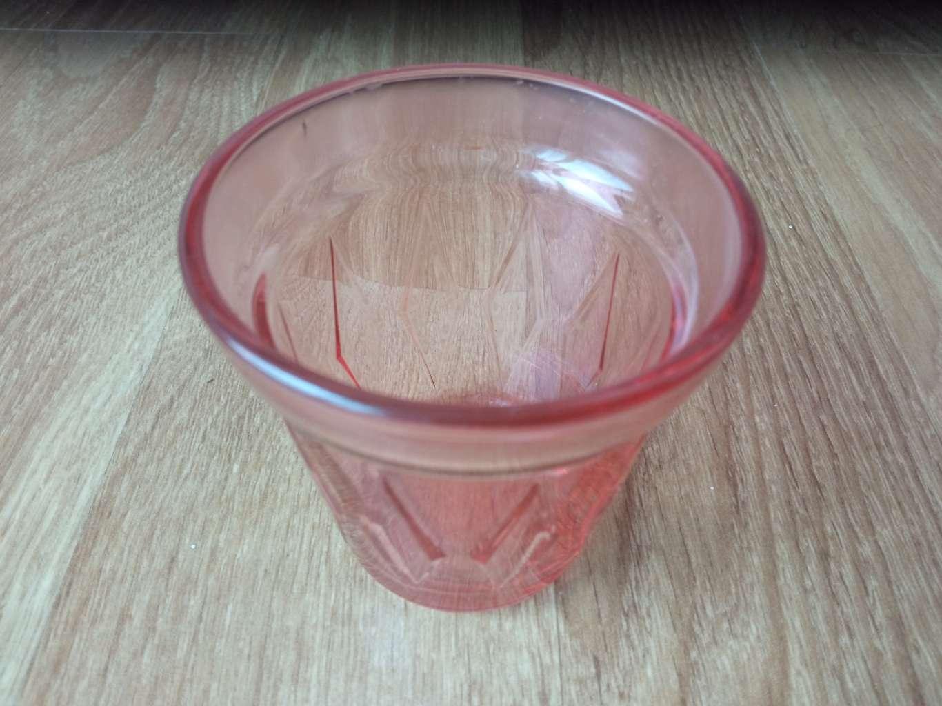 Szklany pojemnik na świeczkę tealight Różowy świecznik nr. 4