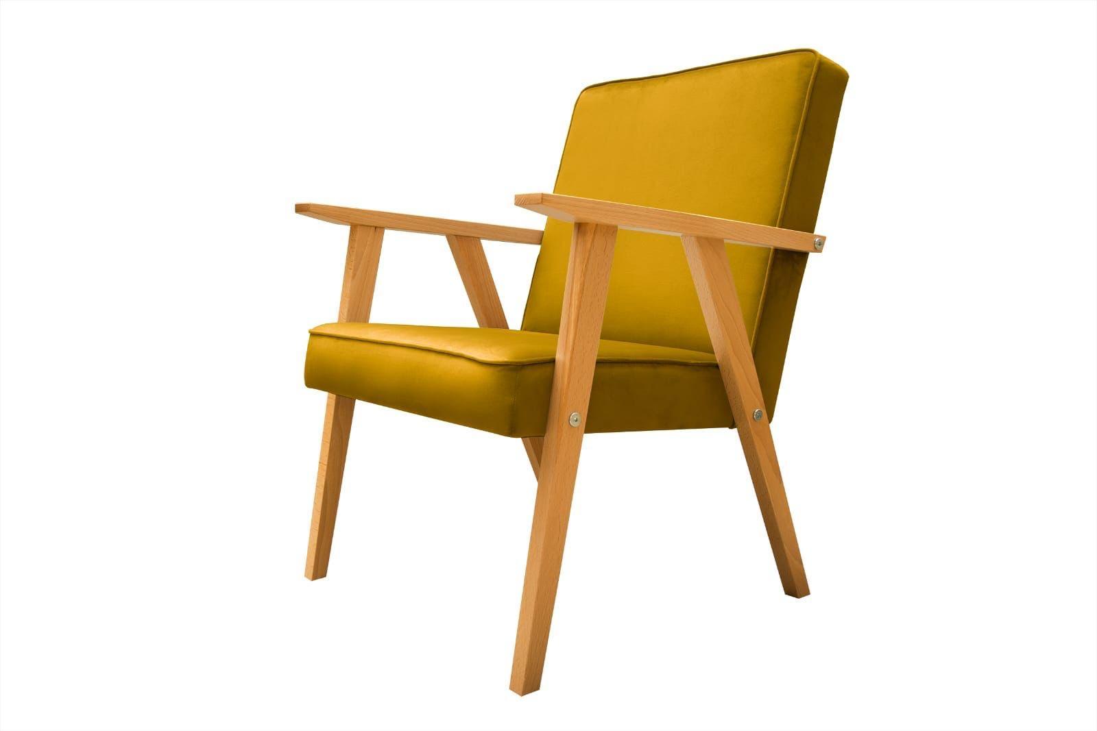 Fotel LISEK do salonu biura PRL żółty 59x80x60 cm  nr. 1