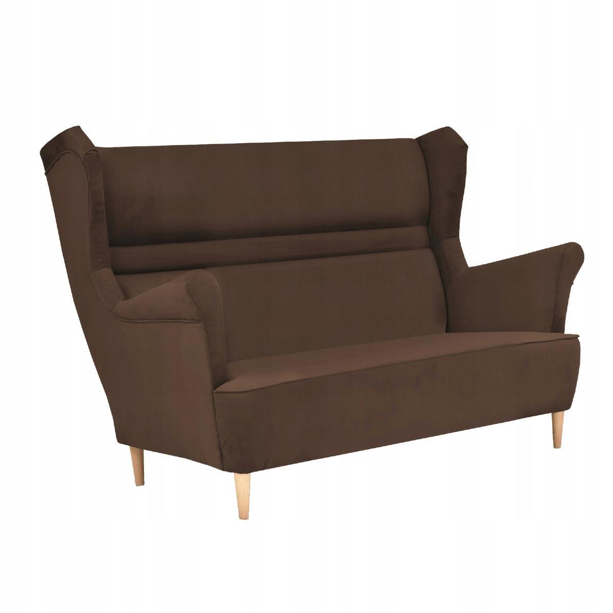 Zestaw wypoczynkowy ZOJA sofa + 2 fotele + 2 podnóżki brązowe do salonu Amore nr. 2