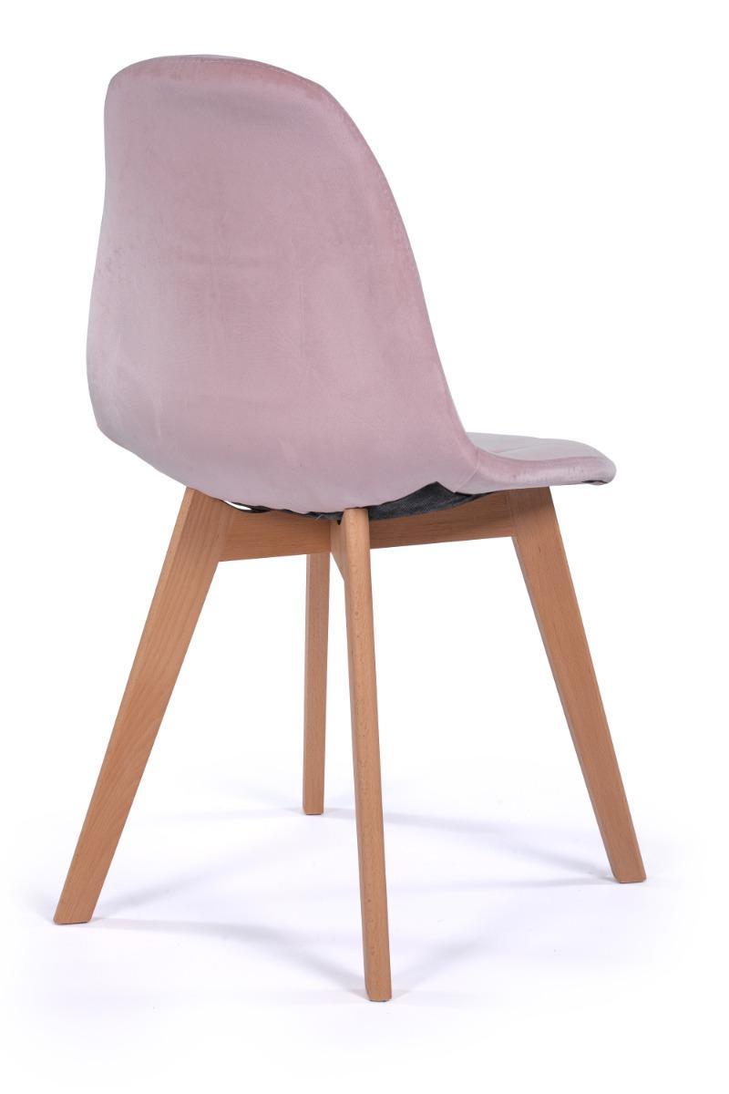 Krzesło tapicerowane skandynawskie welurowe VEGAS różowy 7 Full Screen