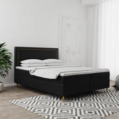 Łóżko GOLDEN 200x200 cm z funkcją przechowywania i materacem do sypialni czarne