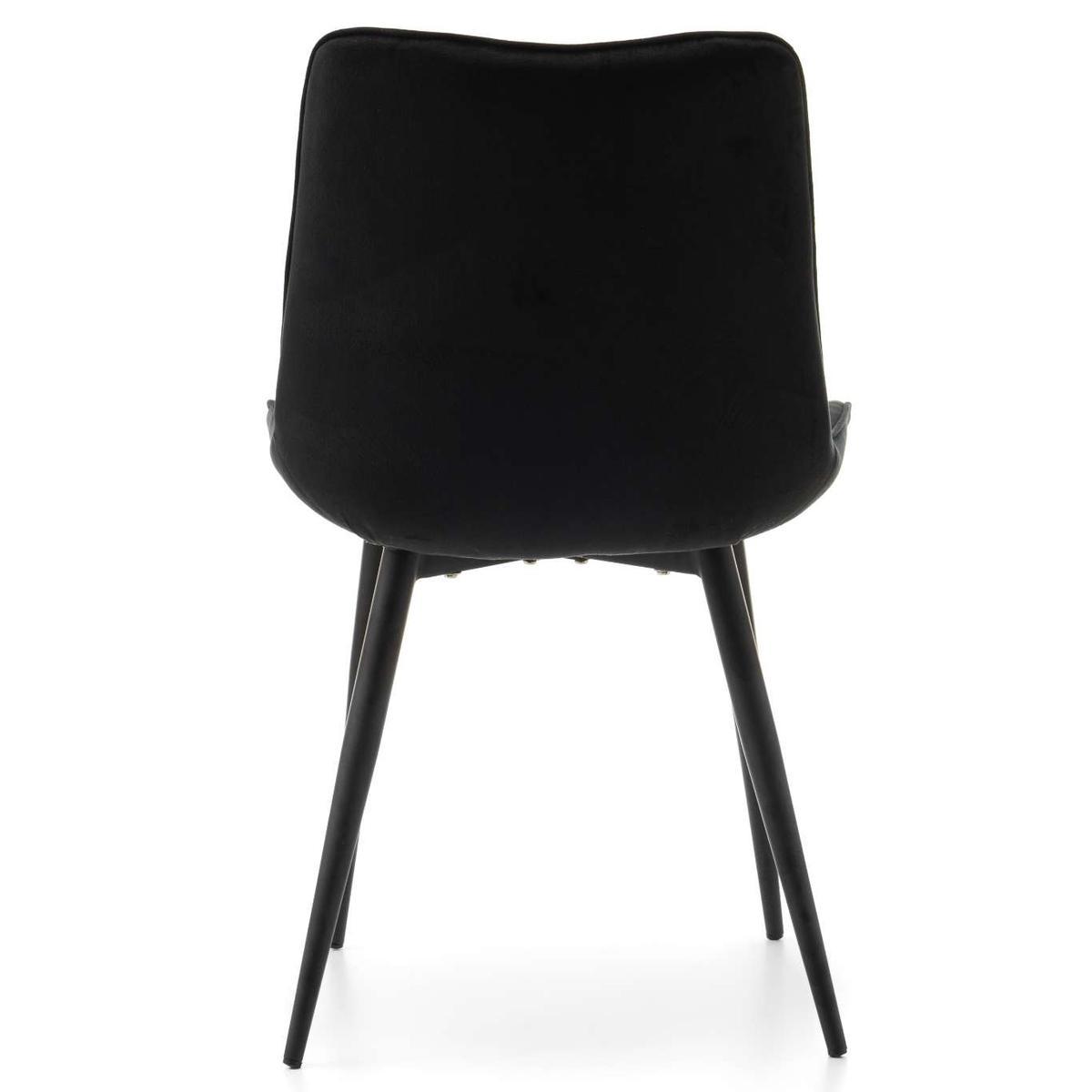 Krzesło ALED czarne tapicerowane welurem pikowane do jadalni lub salonu  nr. 8
