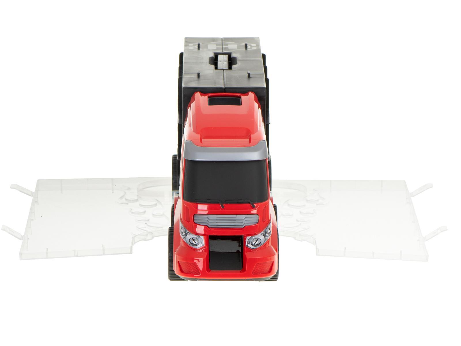 Transporter ciężarówka TIR wyrzutnia w walizce + 7 aut 13 luków straż pożarna zabawka dla dzieci 57x11x19,5cm  10 Full Screen