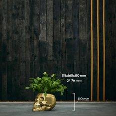 Doniczka betonowa Skull Low-Poly 7,6 cm | Klasyczne Złoto - Miniaturka zdjęcia nr 8