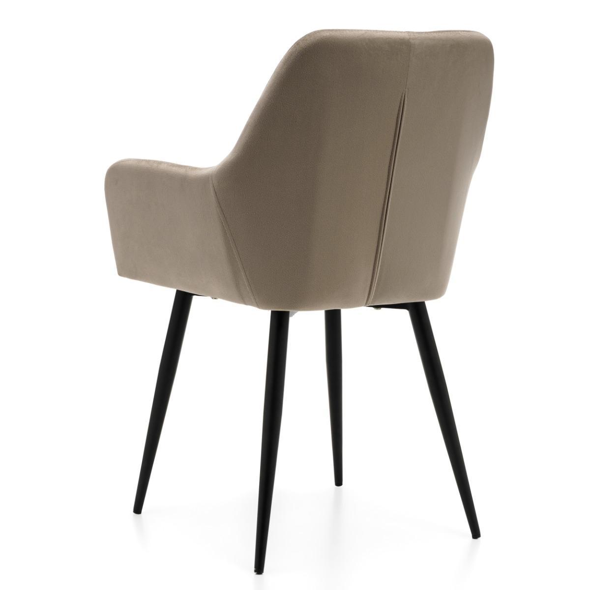 Krzesło IVO 55x88x54 cm tapicerowane welurem pikowane do jadalni lub salonu ciemnobeżowe  nr. 7