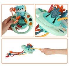 Zabawka sensoryczna gryzak Montessori dla niemowląt linki przyciski sznurki - Miniaturka zdjęcia nr 4