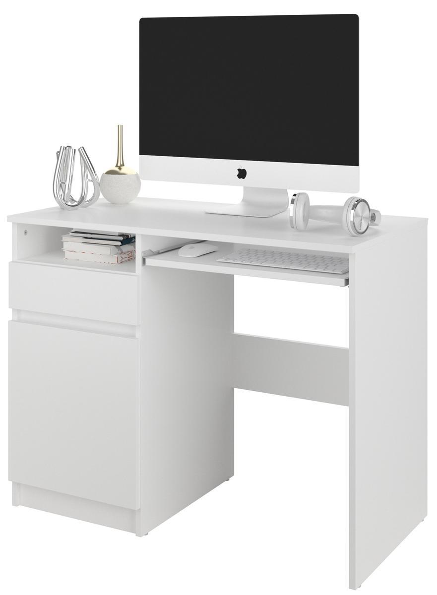 Biurko MODERN 96x50 cm białe lewe z szafką z szufladami do biura  0 Full Screen