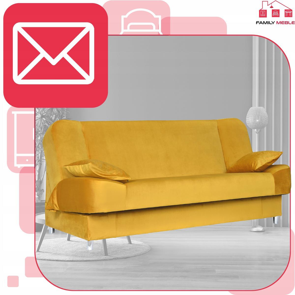 Wersalka SARA 200x95 cm żółta rozkładana kanapa z pojemnikiem sofa do salonu Royal nr. 3