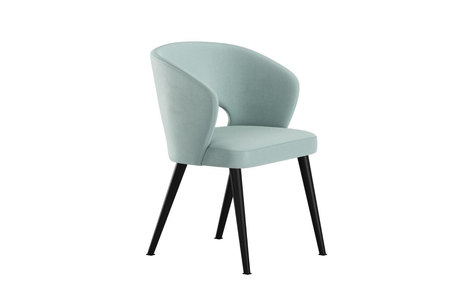 Krzesło DELUXE KR-8 50x60x85 cm welurowe do jadalni błękitny nr. 3