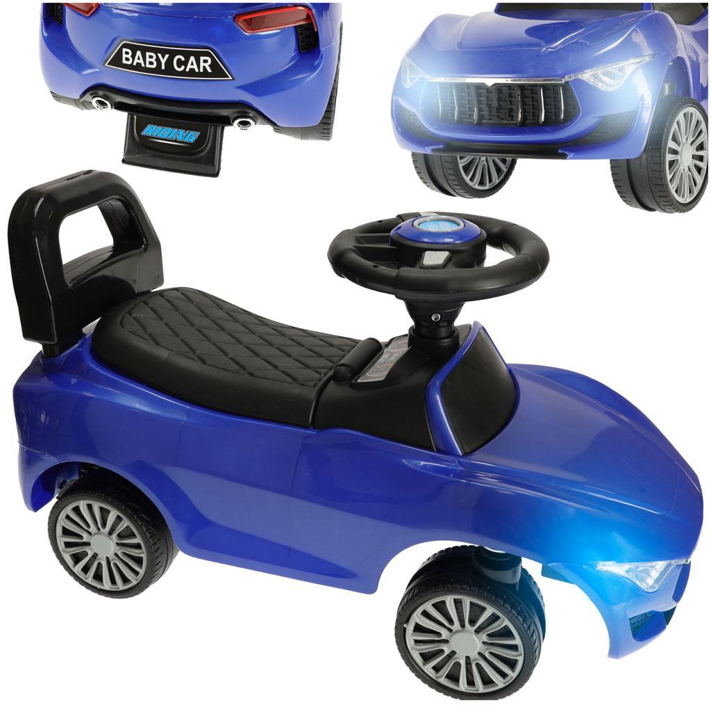 Jeździk samochód pchacz z dźwiękiem światłami niebieski dla dzieci 28x38,5x65 cm 0 Full Screen