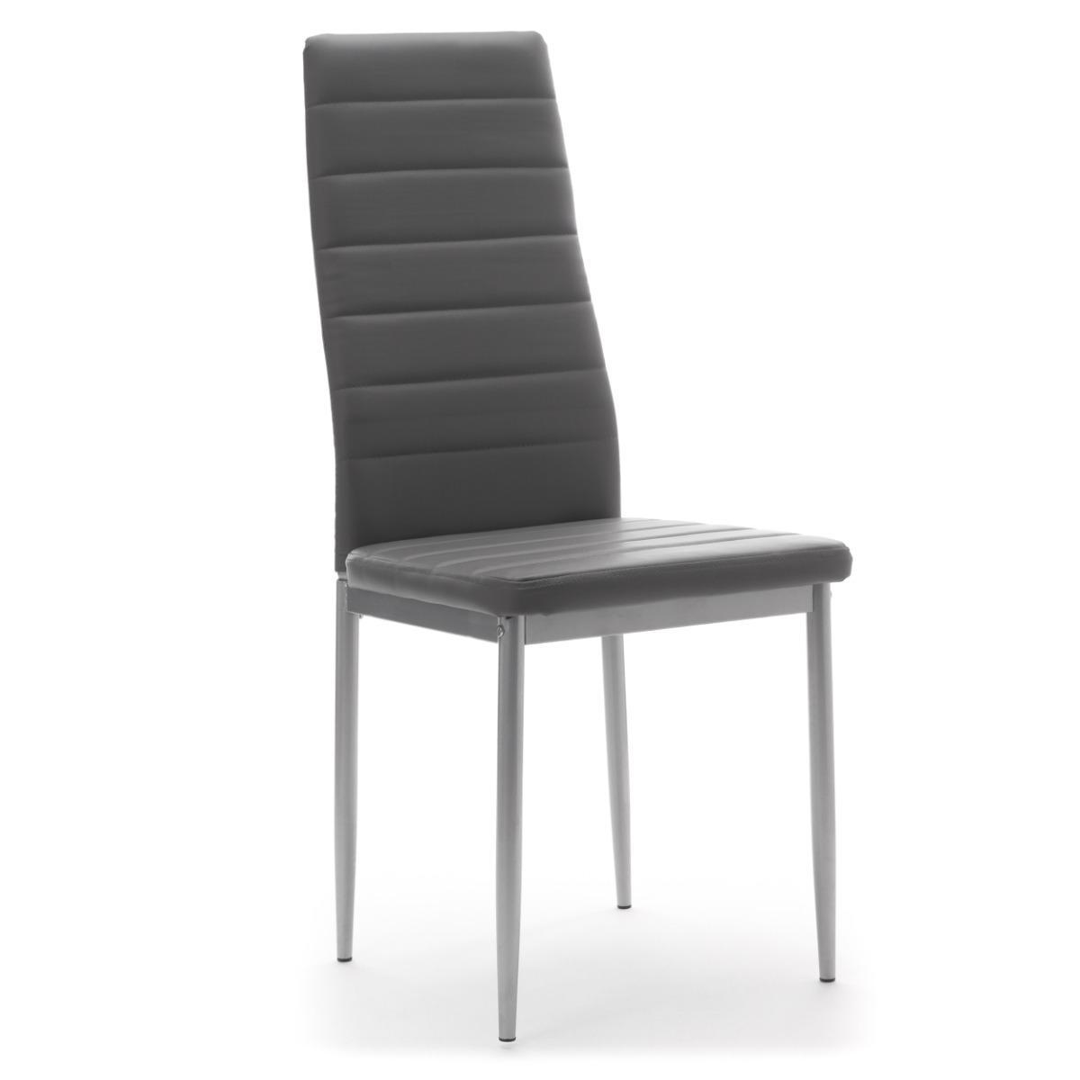 Zestaw 6 szt krzesło FADO szare ekoskóra tapicerowane do jadalni lub salonu nr. 2