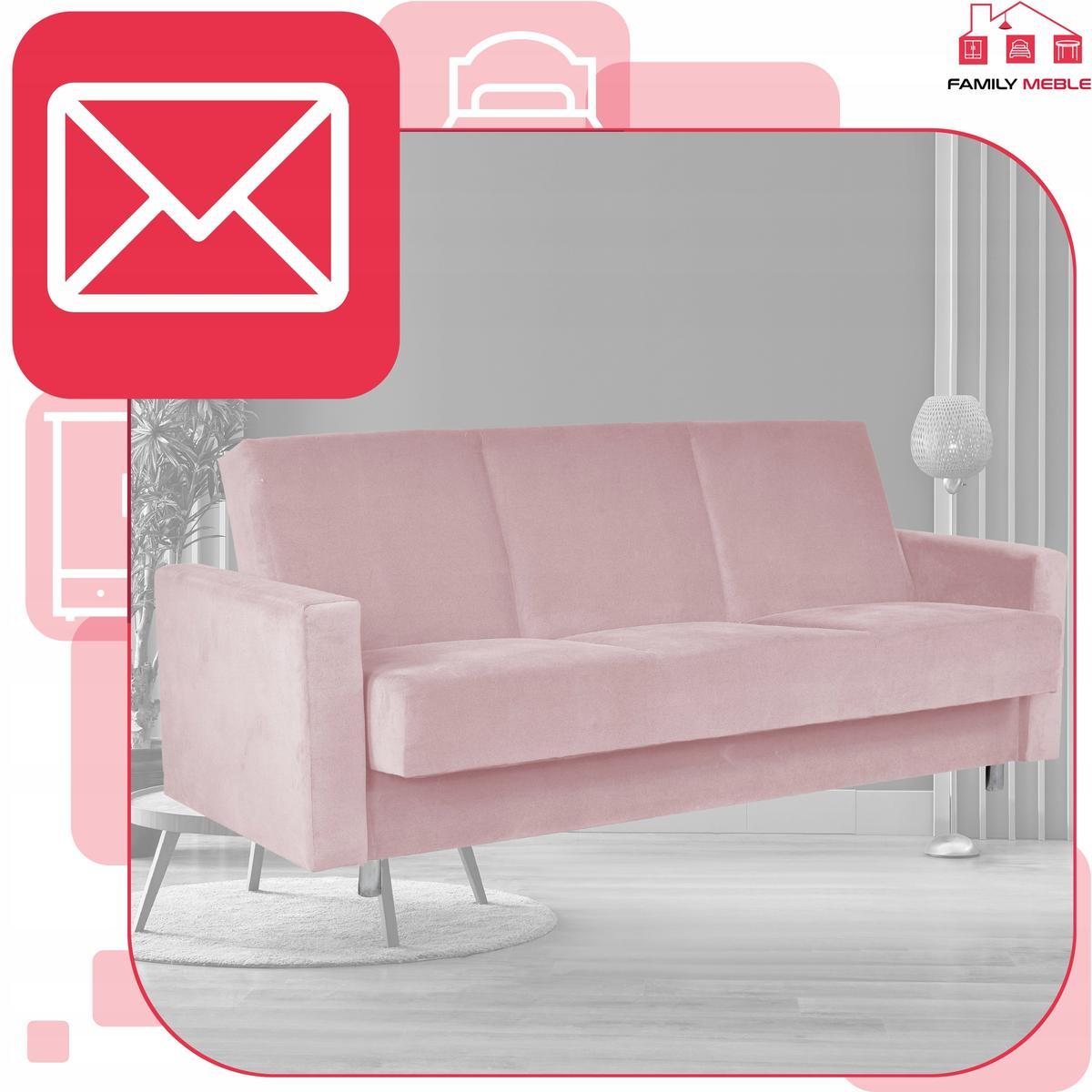 Wersalka ALICJA 212x100 cm różowa rozkładana kanapa z pojemnikiem tapczan do salonu Trinity nr. 3