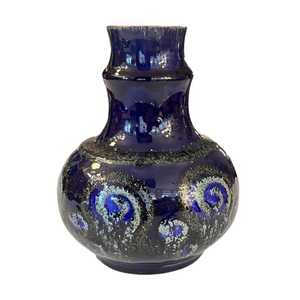 Kobaltowy ceramiczny wazon Strehla Keramik, Niemcy lata 60. 2 Full Screen