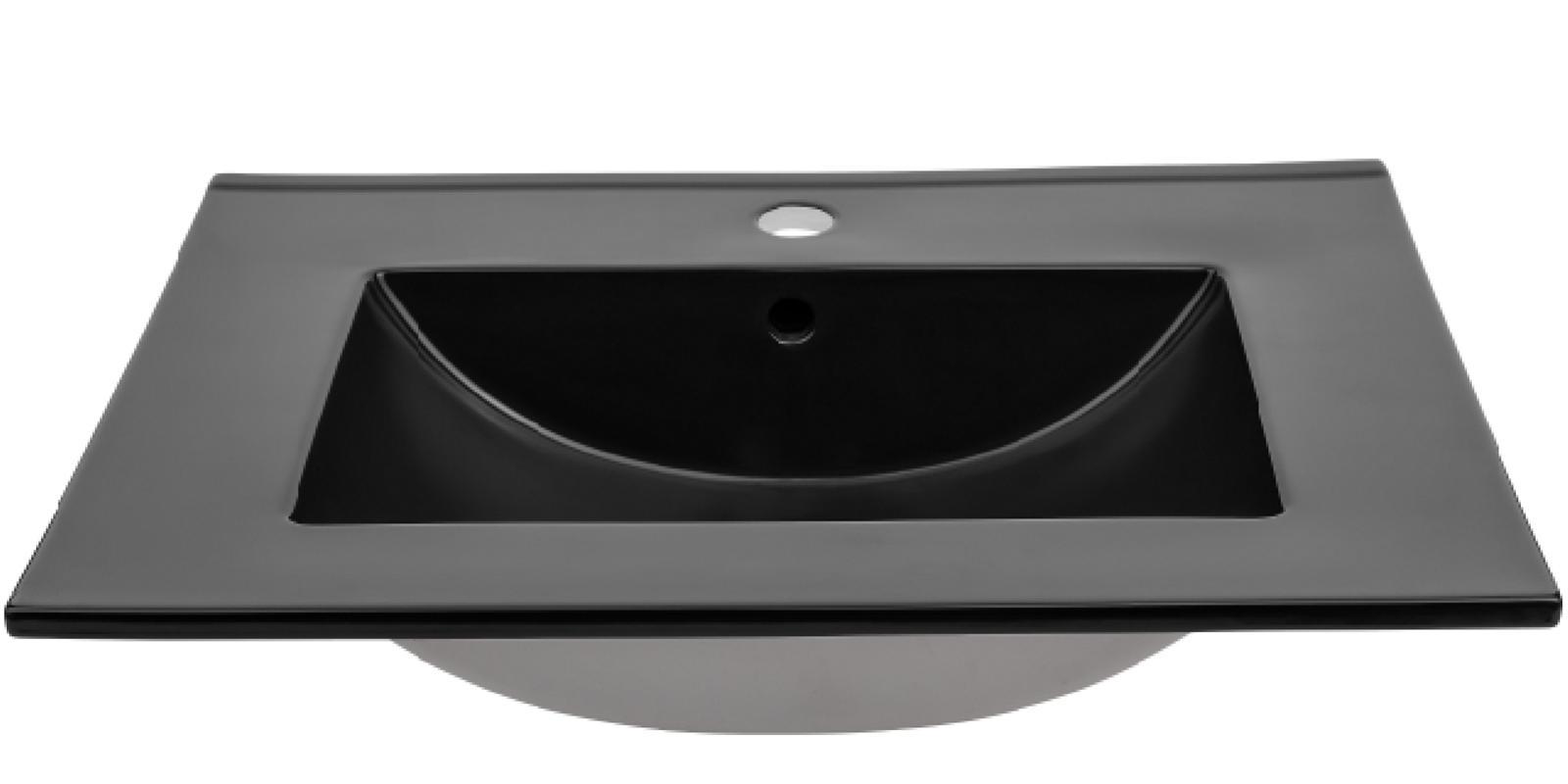 Zestaw mebli łazienkowych 60 cm XILO BLACK z umywalką LAVA BLACK syfon + słupek lustro dąb wotan nr. 4