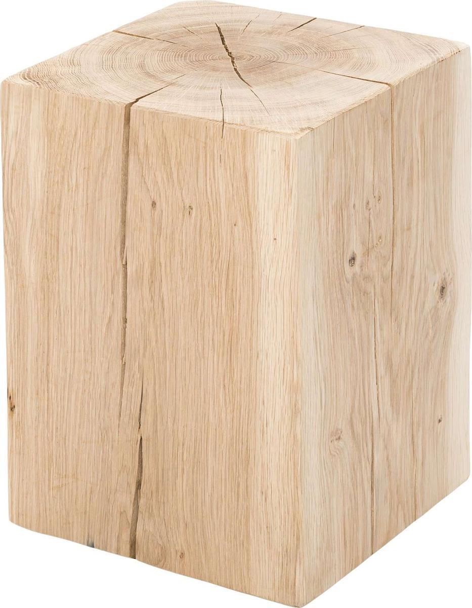 Stołek z litego drewna dębowego Block nr. 3