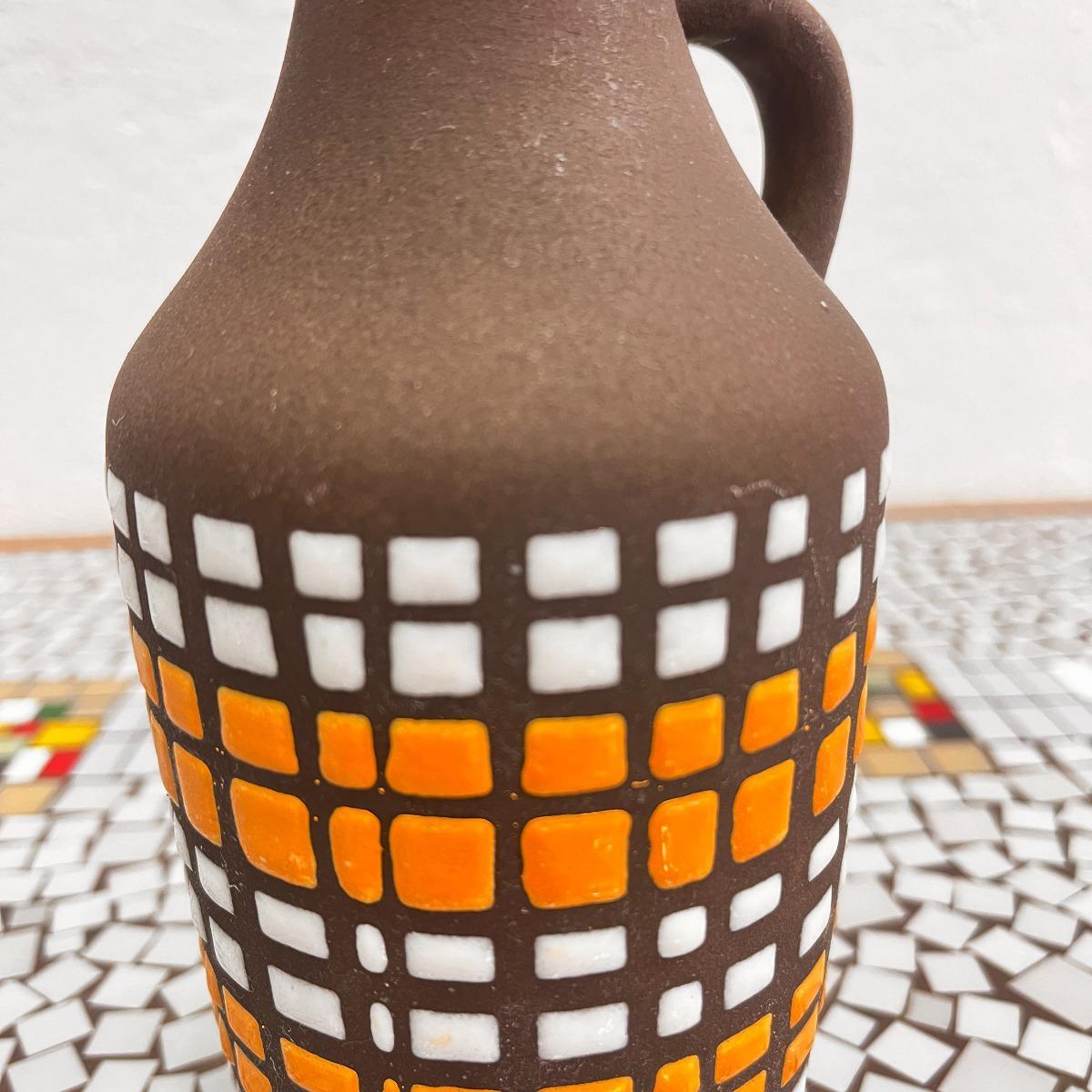 Ceramiczny wazon z uchem, Strehla Keramik, Niemcy, lata 70. 6 Full Screen