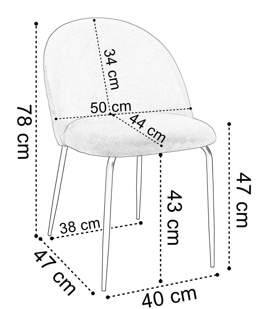 Krzesło Fargo 54x74x50 cm do jadalni welurowe velvet beżowe nr. 2